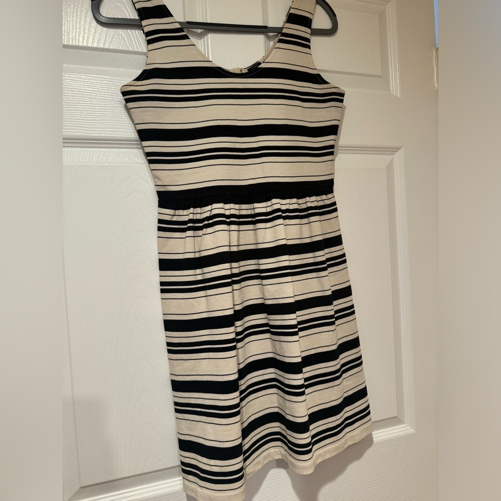 Black and white stripped j crew dress